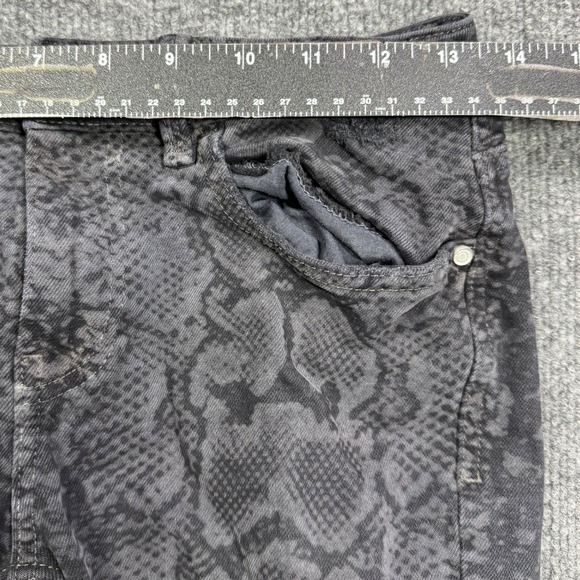 Zara Skinny Jeans Womens 4 Grey Black Snakeskin Animal Print Denim Mid Rise - Picture 4 of 7
